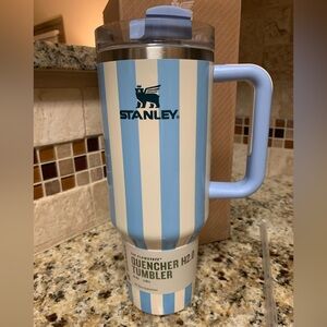 Stanley Cornflower Cabana Gloss Oasis Collection Blue & White Striped Tumbler